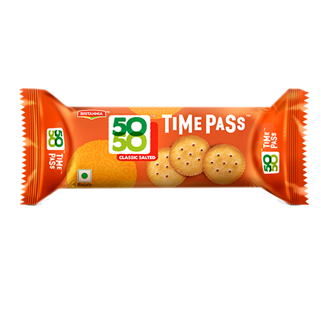 Britannia 50-50 Time Pass Biscuit - Classic Salted, 39g