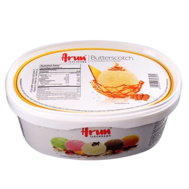 Arun Ice Cream Tub - Butterscotch, 500ml