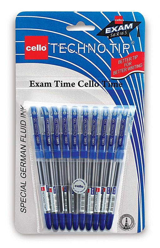 Cello (Rs.10) Techno Tip Ball Point Pen - Blue (Set of 10)