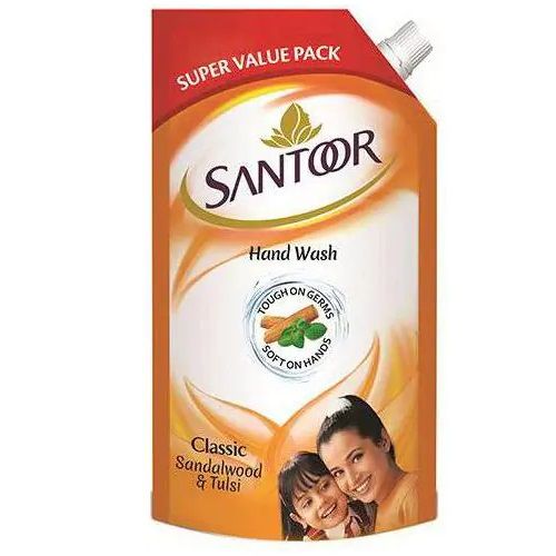 Santoor Classic Hand Wash Refill - Sandalwood & Tulsi, 650ml