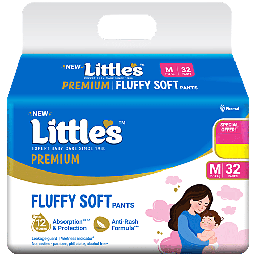 Little's Premium Comfy Absorption Protection Baby Pants - M, 32pc