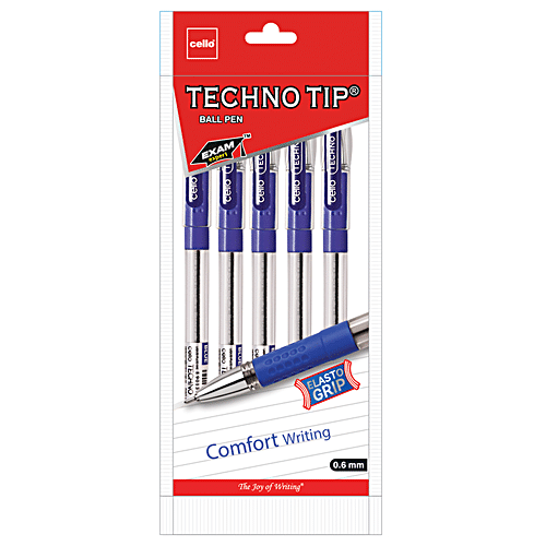 Cello (Rs.5) Techno Tip Ball Point Pen - Blue (Set of 5)