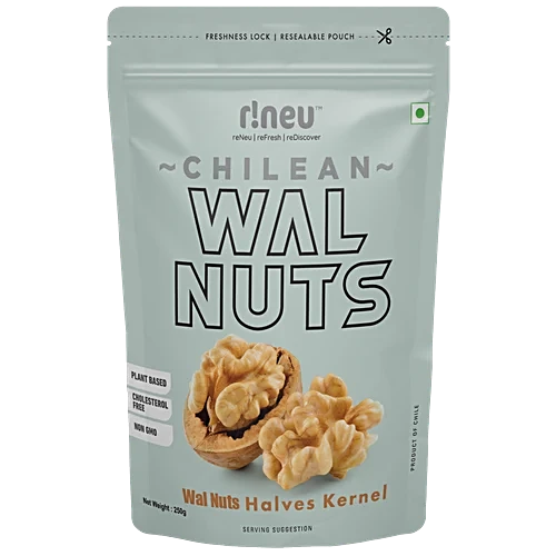 r!neu Premium Chilean Walnuts Kernels - Chile Halves, 250g