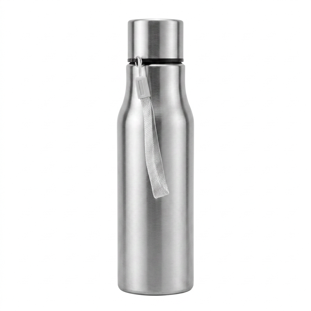 Stainless Steel Water Bottle with Carrying Strap, 1pc