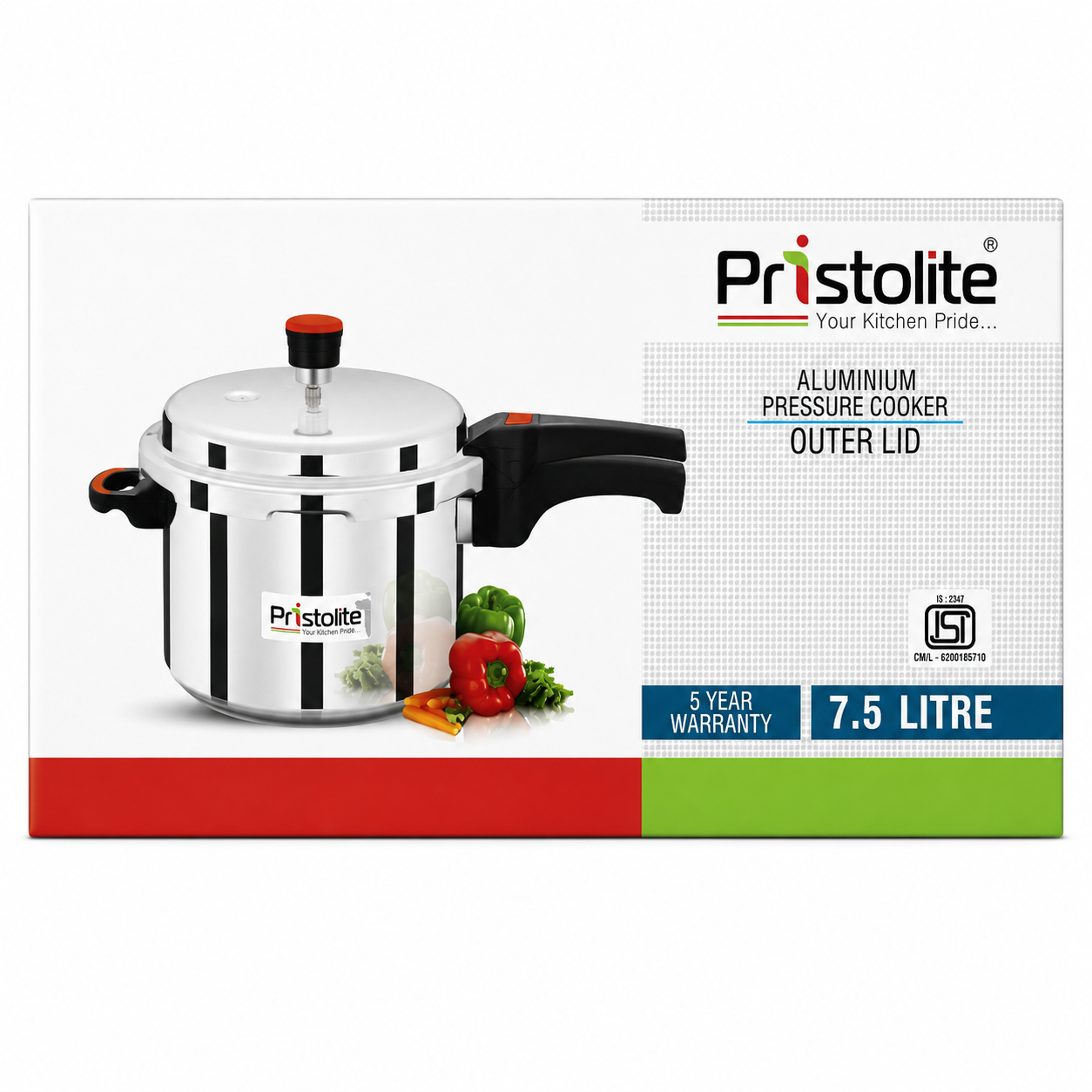 Pristolite Aluminium Pressure Cooker Outer Lid - 7.5 Litre