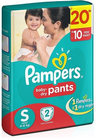 Pampers Happy Skin Baby Diaper Pants - S, 2pc