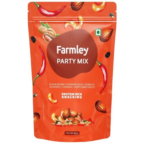 Farmley Party Mix Pouch - Protein Rich Snacking, 60g
