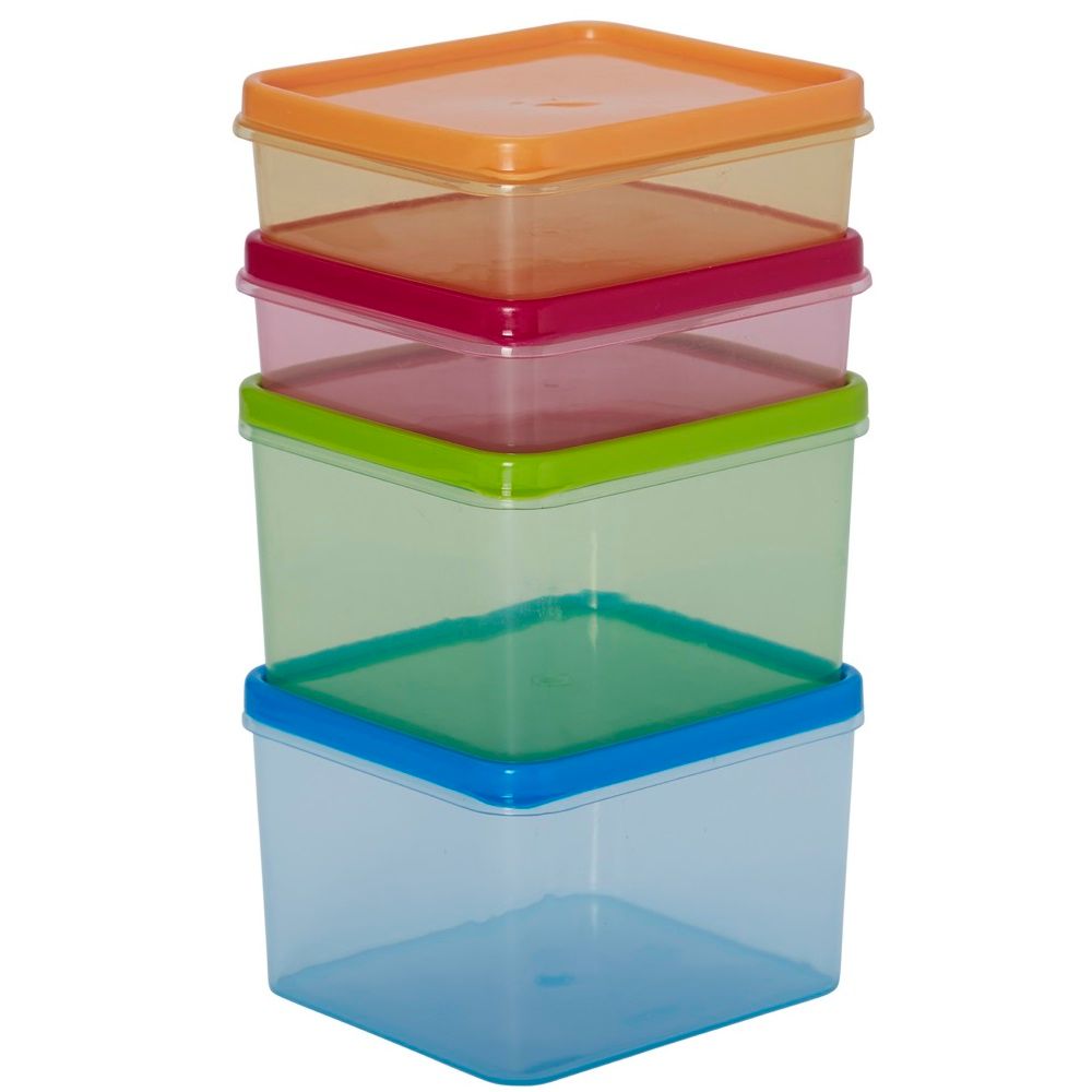 Amson Elite Container Set - Assorted, 500ml 2pc + 1L 2pc