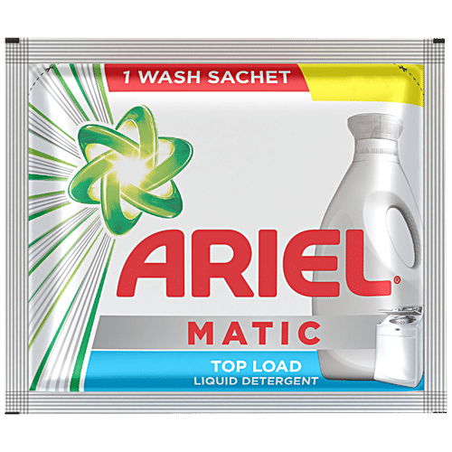 Ariel (Rs.10) Matic Liquid Detergent Pouch - Top Load, 50ml