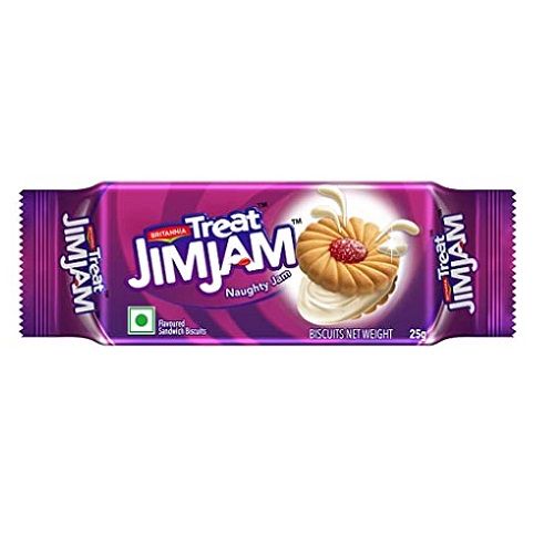 Britannia (Rs. 5) Treat Biscuit - Jim Jam, 25g (Extra 48% Free)