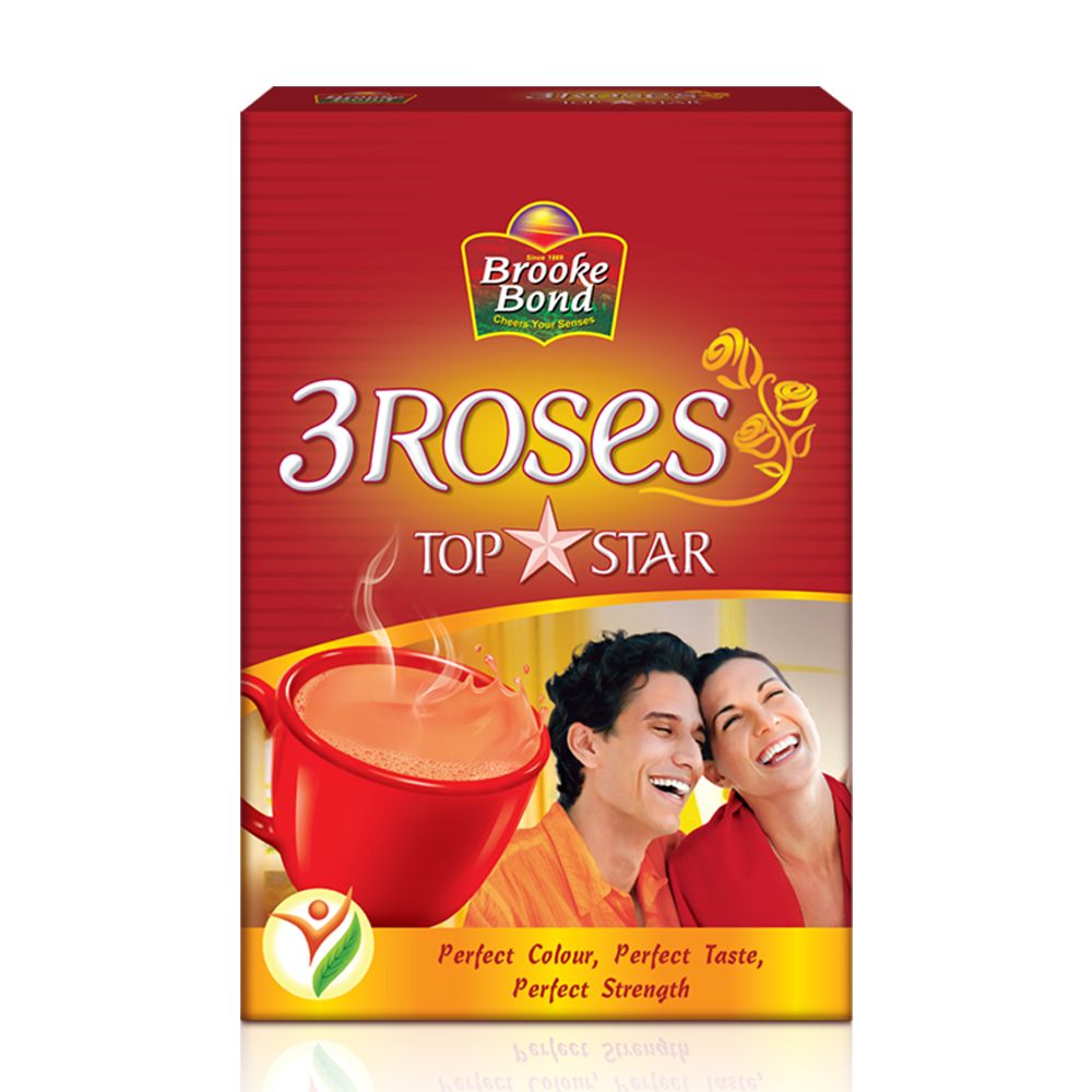 Brooke Bond 3 Roses Top Star Dust Tea Carton, 250g