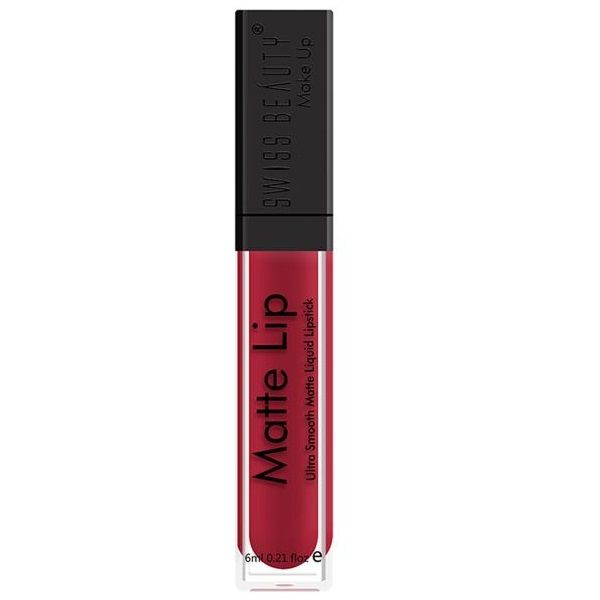 Swiss Beauty 302 Ultra Smooth Matte Liquid Lipstick - Pure Red 24, 6ml