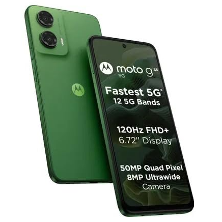 Motorola | Moto G35 | 5G Smart Phone (8GB RAM, 128GB ROM, Leaf Green)