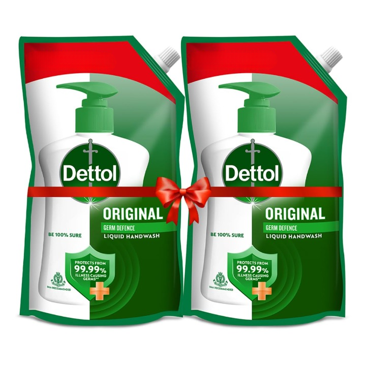 Dettol Original Liquid Handwash Refill Pouch, 180ml (Buy 1 Get 1 Free)
