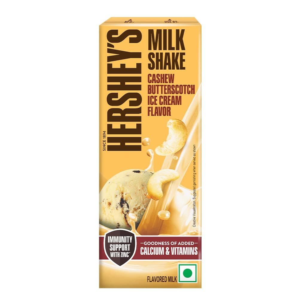 Hershey's Milk Shake Tetra Pack - Cashew Butterscotch Ice Cream, 180ml