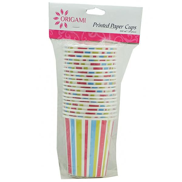 Origami Printed Cups, 200ml (20pc)