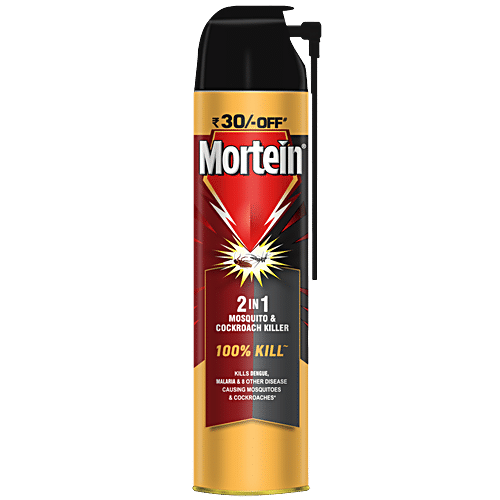 Mortein 2-In-1 Mosquito And Cockroach Insect Killer Spray 100% Kill, 400ml