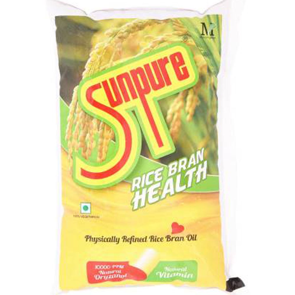 Sunpure Rice Bran Oil Pouch, 1L