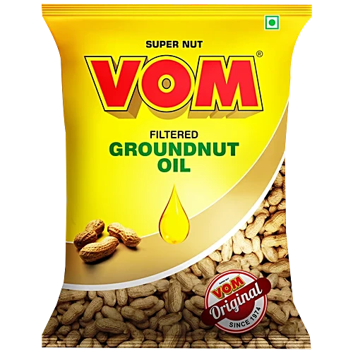 VOM Filtered Groundnut Oil Pouch, 1L
