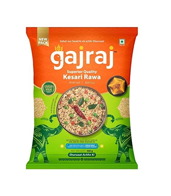 Gajraj Superior Quality Kesari Rawa Pouch, 500g