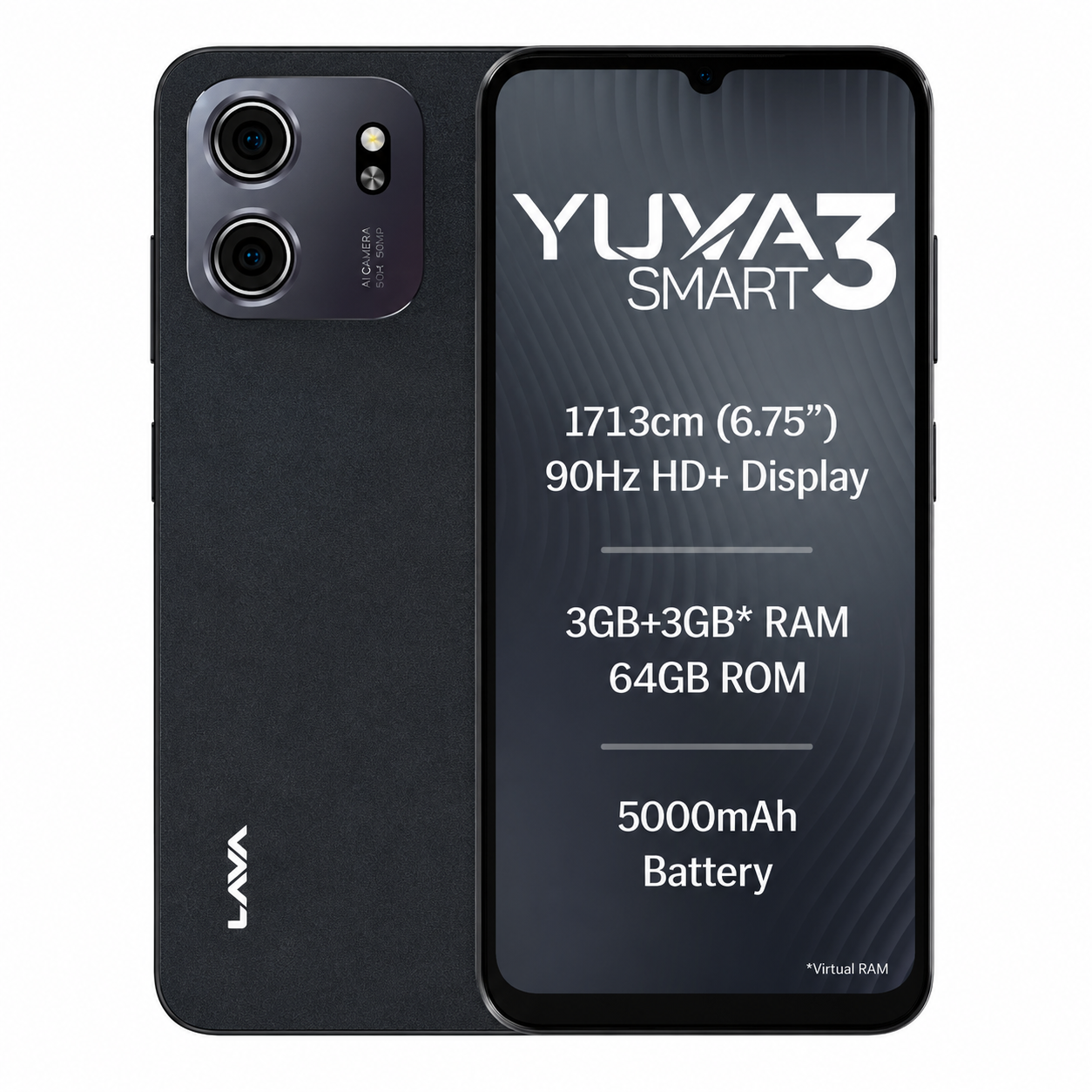 Lava | Yuva 3 | Smartphone (3GB RAM, 64GB ROM, Nilgiri Blue)