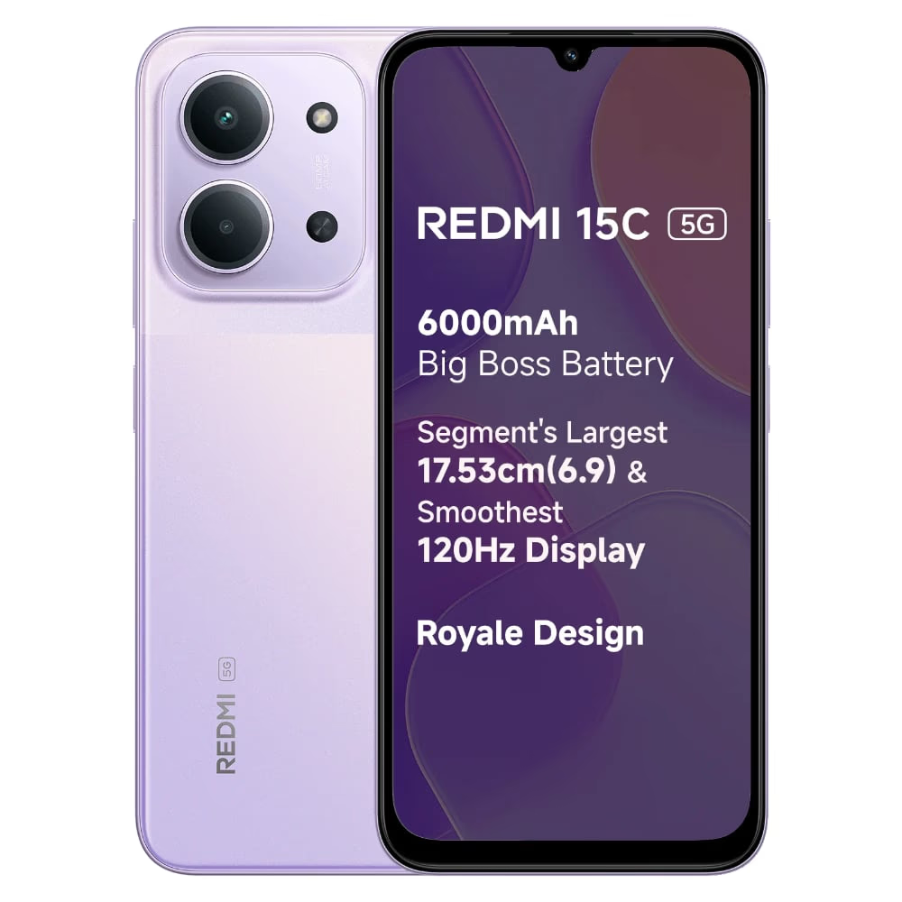 Redmi | 15C | 5G Smartphone (4GB RAM, 128GB ROM, Dusk Purple)
