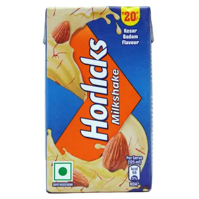 Horlicks Milkshake Tetra Pack - Kesar Badam, 180g