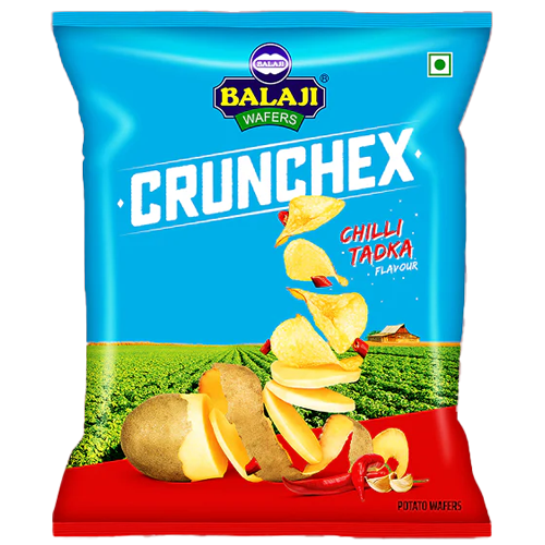 Balaji Wafers Crunchex Chips - Chilli Tadka Flavour, 65g