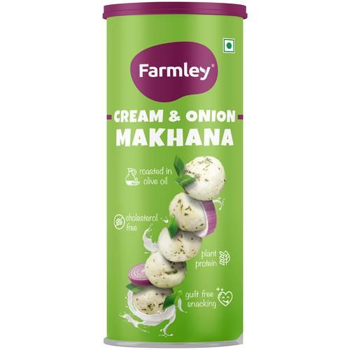 Farmley Roasted Makhana Jar - Cream & Onion, 90g