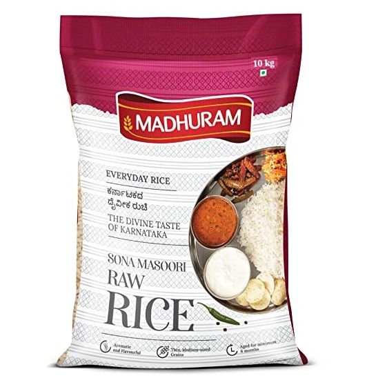 Madhuram Sona Masuri Steam Rice, 10Kg
