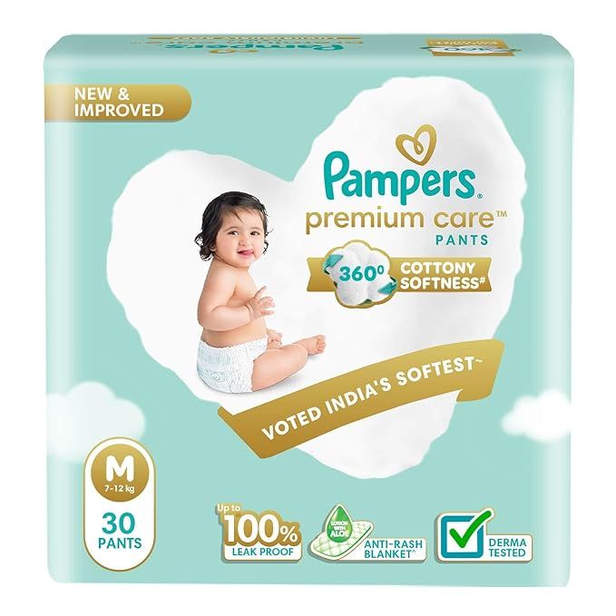 Pampers Premium Care 360 Cottony Softness Diaper Pants - M, 30pcs
