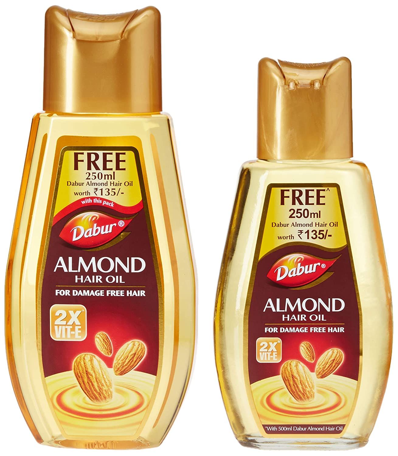 Dabur Almond Hair Oil, 500ml (Free Almond Hair Oil 250ml)