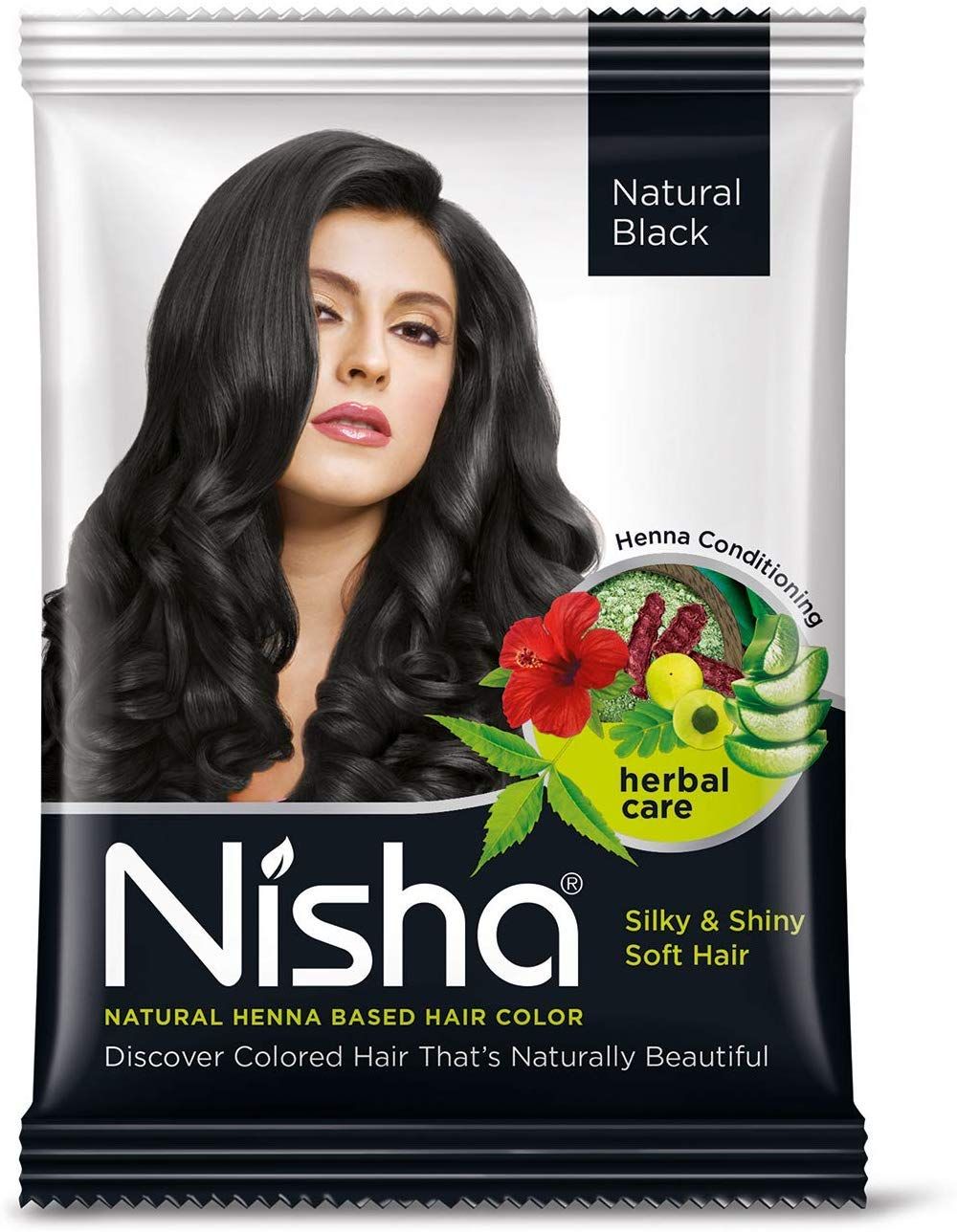 Nisha (Rs.10) 100% Natural Henna Based Hair Color Powder - Original Black, 10g