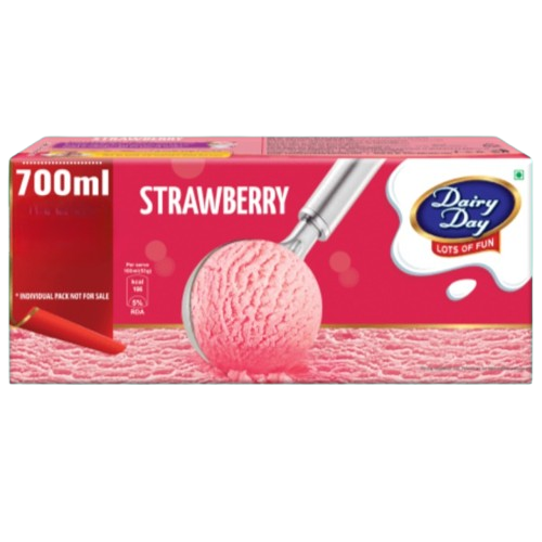 Dairy Day Ice Cream Carton - Strawberry, 700ml
