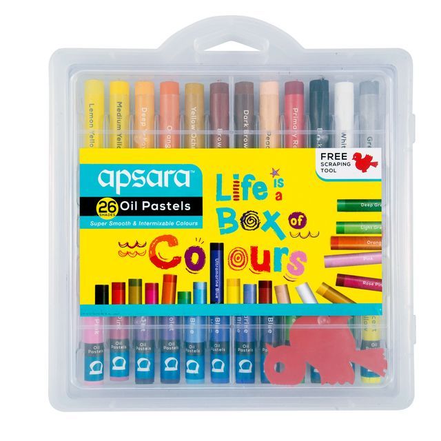 Apsara Oil Pastels Plastic Box, 26 Shades