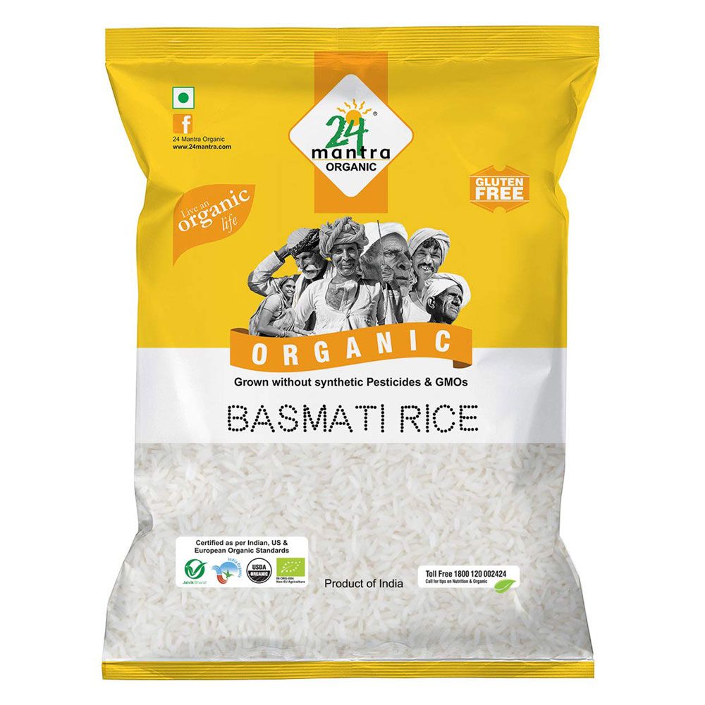 24 Mantra Organic Basmati Rice Pouch, 1kg