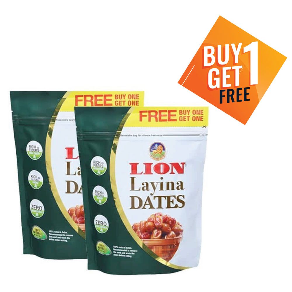 Lion Layiya Dates Pouch, 250g (Buy 1 Get 1 Free)