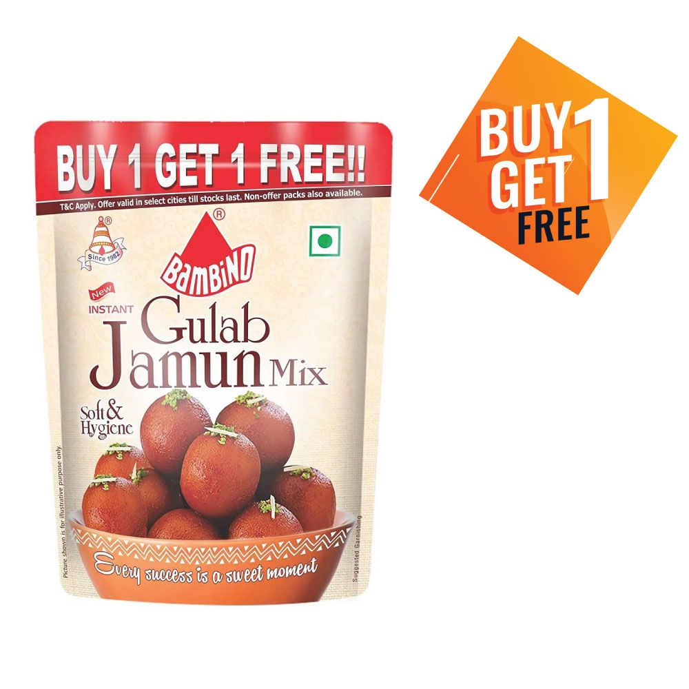 Bambino Instant Gulab Jamun Mix, 160g (Buy 1 Get 1 Free)