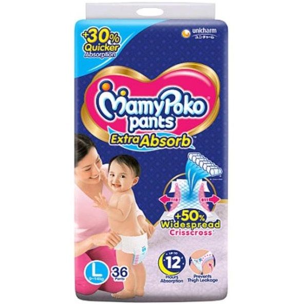MamyPoko Extra Absorb Diaper Pants - L, 34pcs