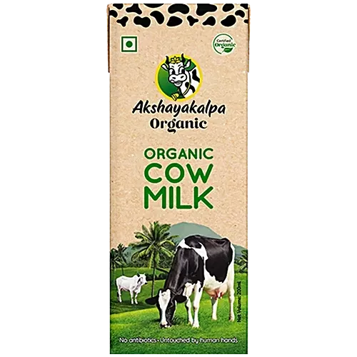 Akshayakalpa Organic Cow Milk Pouch, 200ml