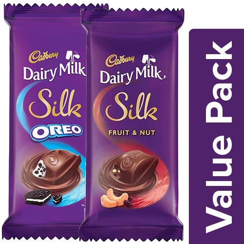 Cadbury Dairy Milk Combo Pack Silk Oreo, 130g + Silk Fruit & Nut, 137g