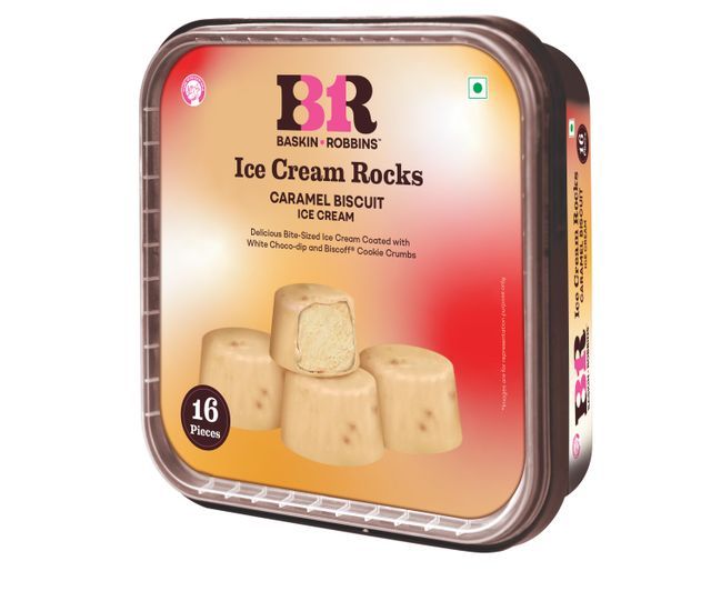 Baskin Robbins Ice Cream Rocks Bon Bon Tub - Caramel Biscuit, 192ml
