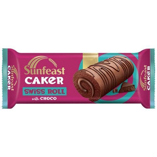 Sunfeast Caker Swiss Roll Cake - Chocolate, 28g