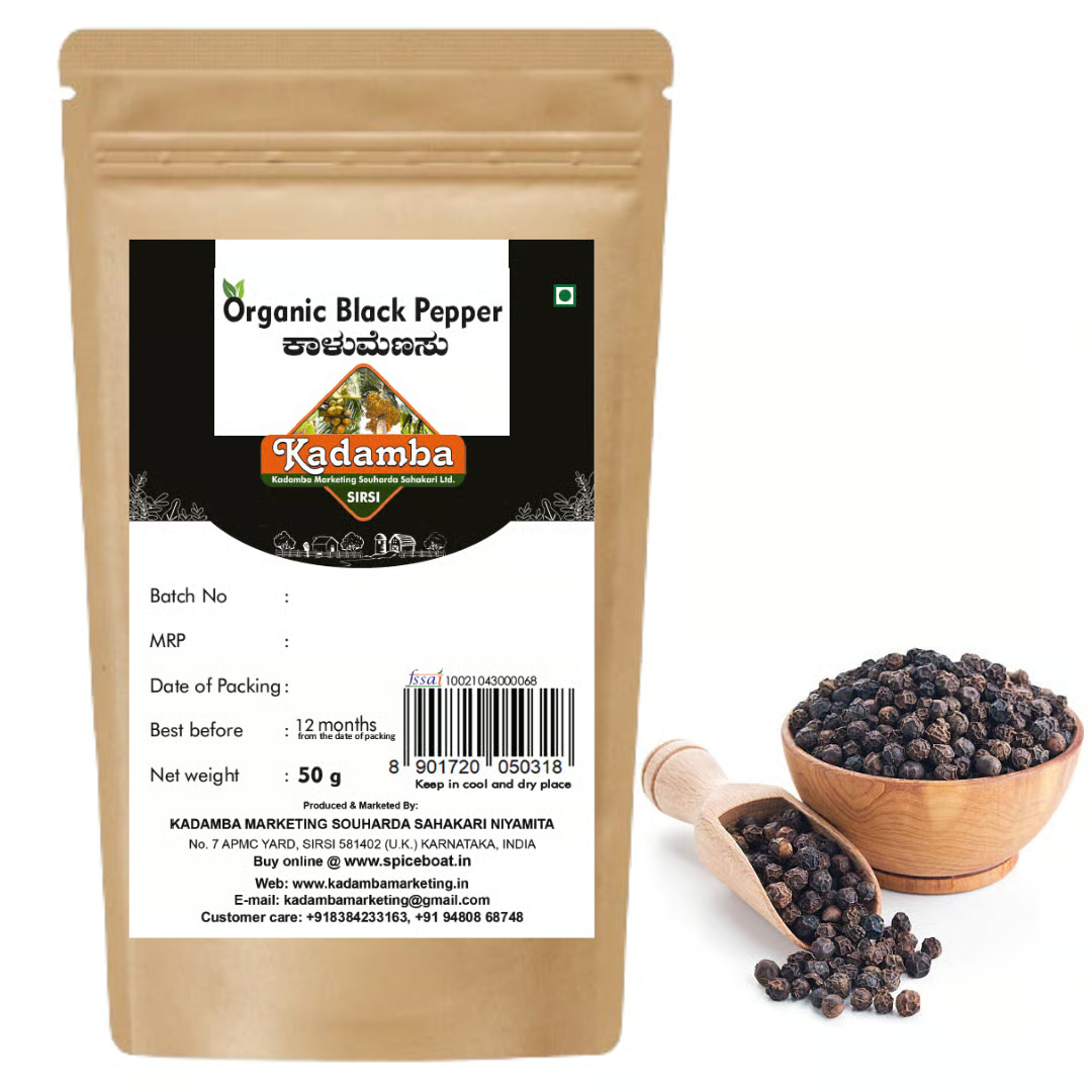 Kadamba Black Pepper Powder Pouch, 50g