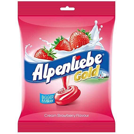 Alpenliebe Gold Candy Pouch - Cream Strawberry, 184g (4g x 46pc)