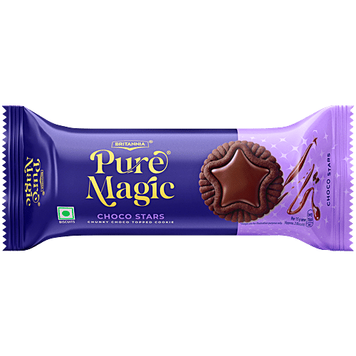 Britannia Chunky Choco Topped Pure Magic Cookie - Choco Stars, 69g