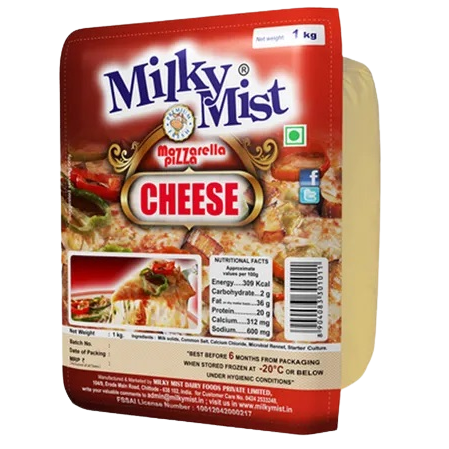 Milky Mist Mozzarella Pizza Cheese - Block, 200g