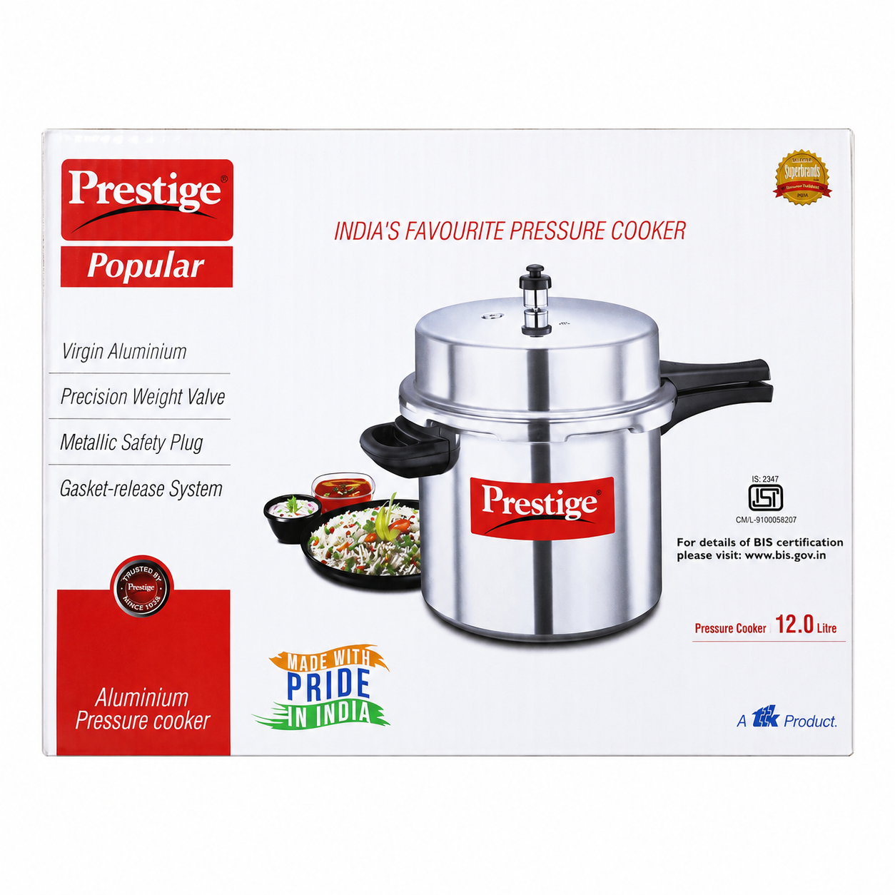 Prestige | Popular | Pressure Cooker Aluminium (12L)