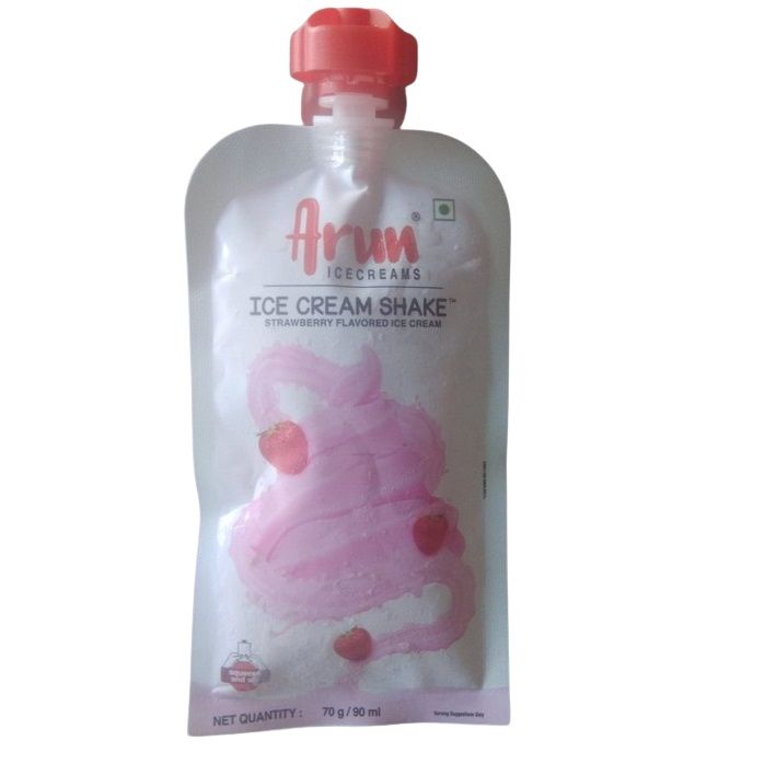 Arun Ice Cream Shake Spout Pouch - Strawberry, 90ml