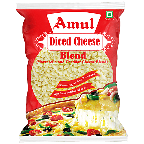 Amul Mozzarella & Cheddar Diced Cheese Blend Pouch, 200g